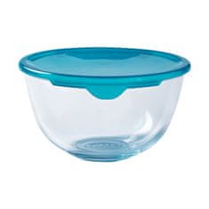 NEW Okrogla Posoda za Malico s Pokrovom Pyrex Cook & Store Modra 2 L 22 x 22 x 11 cm Silikon Steklo (3 kosov)