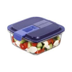 NEW Hermetična Škatla za Malico Luminarc Easy Box Modra Steklo (760 ml) (6 kosov)