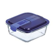 NEW Hermetična Škatla za Malico Luminarc Easy Box Modra Steklo (760 ml) (6 kosov)