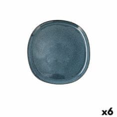 NEW Farfurie Întinsă Bidasoa Ikonic Keramika Modra (20,2 x 19,7 x 1,3 cm) (Pack 6x)