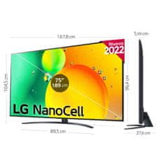 NEW Smart TV LG 75NANO766QA 75" 4K ULTRA HD NANO CELL WIFI 4K Ultra HD HDR 75" NanoCell AMD FreeSync