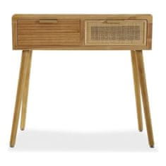 Versa Predsobna miza z 2 predaloma Versa Brown Wood Paolownia wood MDF Wood 30 x 78 x 80 cm