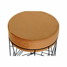 DKD Home Decor Naslon za noge DKD Home Decor Črna kovina Poliester Terakota (33 x 33 x 42 cm)