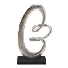 BigBuy Dekorativna figura 24 x 10 x 42 cm Črna srebrna
