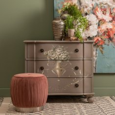 DKD Home Decor Pouffe Sintetična tkanina Roza Les 43 x 43 x 42 cm