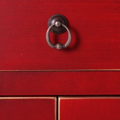 BigBuy Nočna omarica ORIENTE Rdeče železo MDF les 45 x 26 x 69 cm