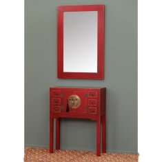 BigBuy Nočna omarica ORIENTE Rdeče železo MDF les 45 x 26 x 69 cm