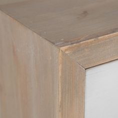 BigBuy Nočna omarica KENSY 40 x 30 x 55 cm Naravni les Bela