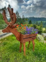 ABC CONNECT Leseno cvetlično korito / cvetlični lonec / stojalo za rože jelenje rjave barve