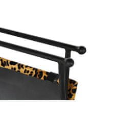 DKD Home Decor Naslon za noge DKD Home Decor Črna kovina Rjavo usnje Leopard (55 x 45 x 41 cm)