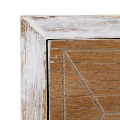 BigBuy Nočna omarica COUNTRY Naravna bela jelka 50 x 35 x 55 cm MDF Les