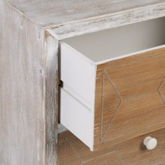 BigBuy Nočna omarica COUNTRY Naravna bela jelka 50 x 35 x 55 cm MDF Les