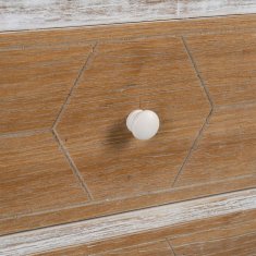 BigBuy Nočna omarica COUNTRY Naravna bela jelka 50 x 35 x 55 cm MDF Les