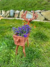 ABC CONNECT Leseno cvetlično korito / cvetlični lonec / stojalo za rože jelenje rjave barve