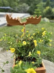 ABC CONNECT Leseno korito za rože / cvetlični lonec / stojalo za rože iz tikovine severnega jelena