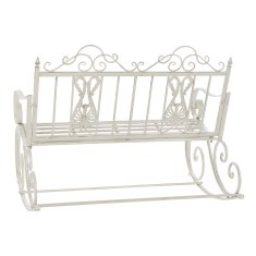 DKD Home Decor Gugalni stol DKD Home Decor Kovina Aluminij Bela (118 x 90 x 92 cm)