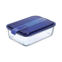 NEW Hermetična Škatla za Malico Luminarc Easy Box Modra Steklo (6 kosov) (1,97 l)