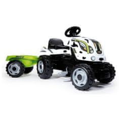 NEW Traktor Smoby Pedal Tractor Farmer XL Cow + Trailer Bela