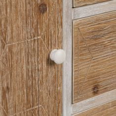 BigBuy Predsobna miza s predali COUNTRY 90 x 35 x 80 cm Naravna bela Elov les MDF Les