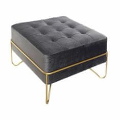 DKD Home Decor Naslon za noge DKD Home Decor Grey Polyester Metal Golden (38 x 38 x 34 cm)