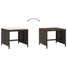 Vidaxl Vrtni stolčki z blazinami 4 kosi rjavi 41x41x36 cm poli ratan