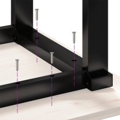 Vidaxl Klubska mizica O okvir 110x40x45 cm trdna borovina jeklo