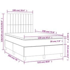 Vidaxl Box spring postelja z vzmetnico roza 120x190 cm žamet