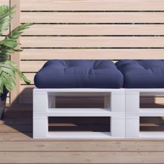 Vidaxl Blazina za kavč iz palet mornarsko modra 60x61,5x10 cm blago