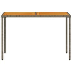 Vidaxl Vrtna miza z leseno akacijevo ploščo siva 115x54x74 cm PE ratan