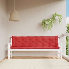 Vidaxl Blazina za vrtno klop 2 kosa rdeča 200x50x7cm oxford tkanina