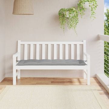 Vidaxl vidaXL Blazina za vrtno klop, siva, 150x50x7 cm, blago