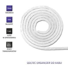 Qoltec organizator kablov 10mm | 10m | bela