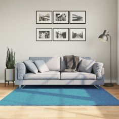 shumee Preproga OVIEDO s kratkimi vlakni turkizna 160x160 cm
