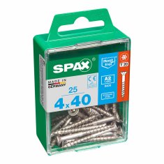 Spax Škatla vijakov SPAX Delni zvitek 4 x 40 mm z ravno glavo (25 enot)