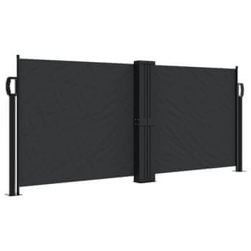 Vidaxl Zložljiva stranska tenda črna 100x1000 cm