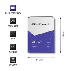 Qoltec qoltec baterija za samsung galaxy ace 4 | 1800mah