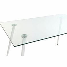 DKD Home Decor Jedilna miza DKD Home Decor Crystal Metal White (135 x 75 x 75 cm)