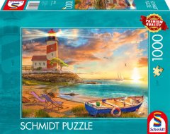 Schmidt Puzzle Sončni zahod nad zalivom s svetilnikom 1000 kosov