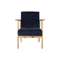 DKD Home Decor Fotelj DKD Home Decor Modra poliester Svetlo rjava borovničevina (63 x 68 x 81 cm)