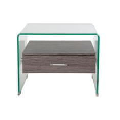 DKD Home Decor Nočna omarica DKD Home Decor Temno rjava Siva Kristal 50 x 40 x 45,5 cm