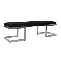 BigBuy Klop DKD Home Decor Črna poliester jekla (140 x 40 x 40 cm)