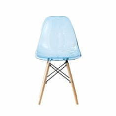 DKD Home Decor Jedilni stol DKD Home Decor Natural Blue PVC breza (50 x 46 x 83,5 cm)