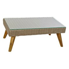 DKD Home Decor Garnitura mize s 3 fotelji DKD Home Decor MB-166666 137 x 66 x 70,5 cm kristalni les umetni ratan jeklo (4 kosi)