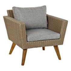DKD Home Decor Garnitura mize s 3 fotelji DKD Home Decor MB-166666 137 x 66 x 70,5 cm kristalni les umetni ratan jeklo (4 kosi)