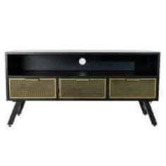 DKD Home Decor TV pohištvo DKD Home Decor Black Metal Golden (125 x 41 x 62 cm)