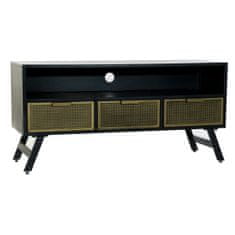 DKD Home Decor TV pohištvo DKD Home Decor Black Metal Golden (125 x 41 x 62 cm)