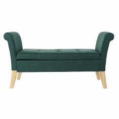 BigBuy Klop DKD Home Decor 8424001795512 Naravni les Poliester Zelena (130 x 44 x 69 cm)