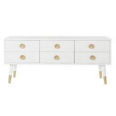 DKD Home Decor TV pohištvo DKD Home Decor Bela zlata jelka MDF les 120 x 42 x 54 cm