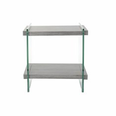 DKD Home Decor Nočna omarica DKD Home Decor Crystal MDF kaljeno steklo (50 x 50 x 49 cm)