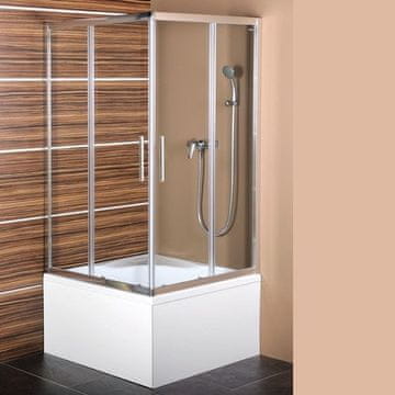POLYSAN CARMEN Kvadratna Tuš Zavesa 900x900x1500mm, Prozorno Steklo